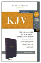 KJV Personal Size, Large Print Reference Bible, Vintage Series, Comfort Print--soft leather-look, brown (indexed)