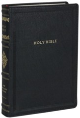 NKJV Wide-Margin Reference Bible, Sovereign Collection, Comfort Print--soft leather-look, black - Slightly Imperfect