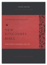 NKJV Wide-Margin Reference Bible, Sovereign Collection, Comfort Print--genuine leather, black - Slightly Imperfect