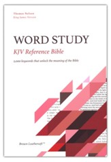 KJV Word Study Reference Bible, Comfort Print--soft leather-look, brown