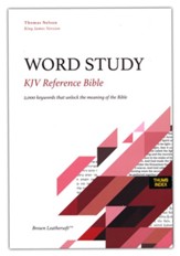 KJV Word Study Reference Bible, Comfort Print--soft leather-look, brown (indexed)