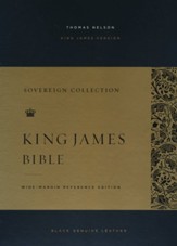 KJV Wide-Margin Reference Bible, Sovereign Collection, Comfort Print--genuine leather, black