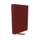 KJV Personal Size, Single-Column Reference Bible, Premier Collection, Large Print, Comfort Print--premium goatskin leather, red - Slightly Imperfect