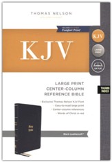 KJV Large Print Center-Column Reference Bible, Comfort Print--soft leather-look, black (indexed)
