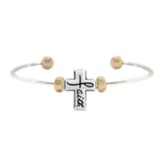 Faith Cross Bracelet, Two Toned