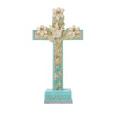 Tabletop Cross With Lilies and Dove