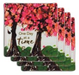 One Day At A Time Fabric Coaster, Set of 4