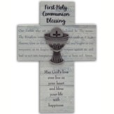 First Communion Blessing Wall Cross With Metal Chalice