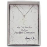 First Communion Cross Pendant Necklace