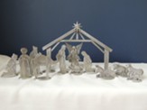 Silver Enamel Nativity, 12 Piece Set