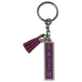 Faith Keychain, Purple With Tassel