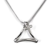 Cross of the Trinity with Cubic Zirconia Necklace, Silver