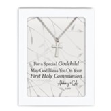 Communion Cross Pendant Necklace, For Godchild