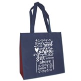 Every Good And Perfect Gift Eco-tote, Navy & Burgundy (James 1:17)