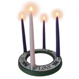 Hope Peace Love Joy, Round Advent Candle Holder