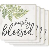 Simply Blessed, Set of 4 Ceramic Coasters