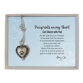 Paw Prints On My Heart, Car Charm with Urn