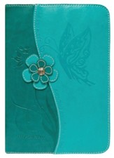 Butterfly Bible Cover, Teal, XX-Large