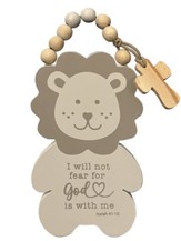 God Is With Me, Lion Door Hanger with Beads
