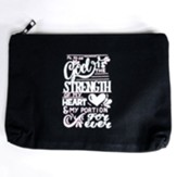 God is the Strength of My Heart, Cosmetic Bag, Black