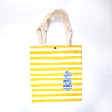 Act, Love, Walk, Striped Tote, Yellow