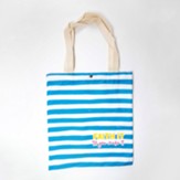 Faith It Till You Make It, Striped Tote, Blue