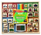 Vehicles Deluxe Wooden Stamp Set