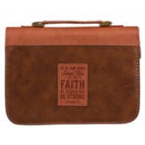 Stand Firm In the Faith Bible Cover, Brown, Large