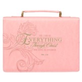 Everything Through Christ Bible Cover, Pink, Large