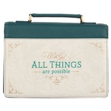 With God All Things Bible Cover, Teal, Large
