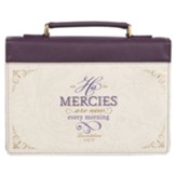 His Mercies Are New Bible Cover, Purple, Large