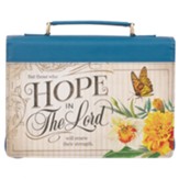 Hope In the Lord Floral Bible Cover, Deep Ocean Blue, Large