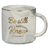 Be Still & Know Gray Marbled Mug