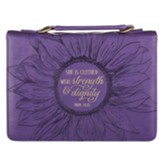 Strength & Dignity, Bible Cover, Purple, Extra Large