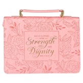 Strength & Dignity, Bible Cover, Pink Floral, Medium