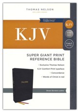 KJV Super Giant-Print Reference Bible, Comfort Print--bonded leather, brown - Slightly Imperfect