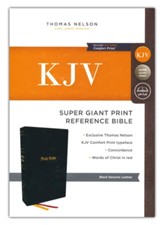 KJV Super Giant-Print Reference  Bible, Comfort Print--genuine leather, black