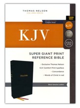 KJV Super Giant-Print Reference Bible, Comfort Print--genuine leather, black (indexed) - Slightly Imperfect