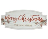Personalized, Wooden Sign, Merry Christmas, White
