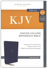 KJV Center-Column Reference Bible,  Comfort Print--soft leather-look, purple
