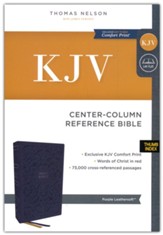 KJV Center-Column Reference Bible,  Comfort Print--soft leather-look, purple (indexed)