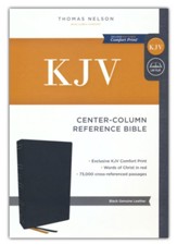 KJV Center-Column Reference Bible,  Comfort Print--genuine leather, black