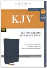 KJV Center-Column Reference Bible, Comfort Print--genuine leather, black (indexed)