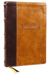KJV Center-Column Reference Bible  with Apocrypha--soft leather-look, brown (indexed)