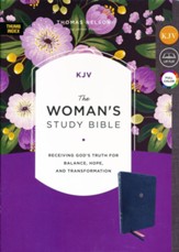 KJV Woman's Full Color Study Bible, Comfort Print--soft leather-look, blue (indexed)