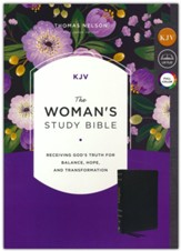 KJV Woman's Full Color Study Bible, Comfort Print--genuine leather, black