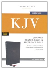 KJV Compact Center-Column Reference Bible, Comfort Print--genuine leather, black (indexed)