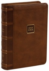 KJV Compact Reference Bible, Comfort Print--soft leather-look, brown