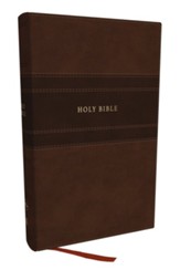 NKJV Holy Bible Personal Size Large Print Reference Bible, Comfort Print--soft leather-look, brown (indexed) - Imperfectly Imprinted Bibles