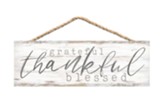 Grateful Thankful Blessed Jute Hanging Decor